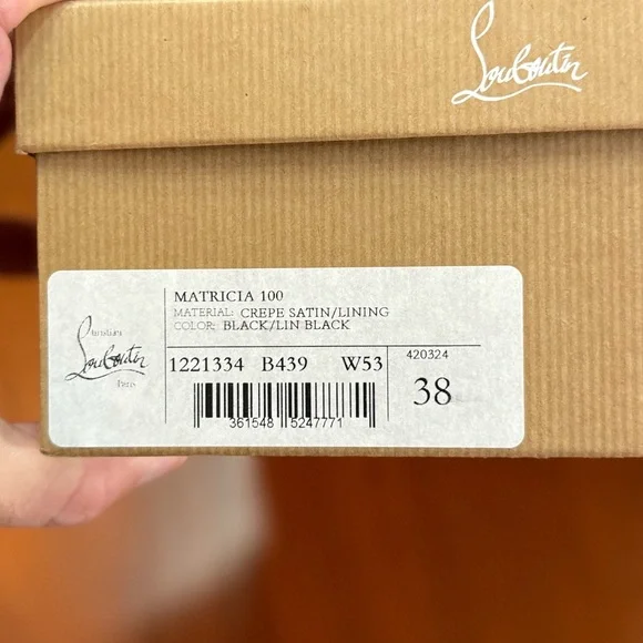 Christian Louboutin Matricia 100 Satin Bow Heels color Black size 38 - Picture 2 of 14